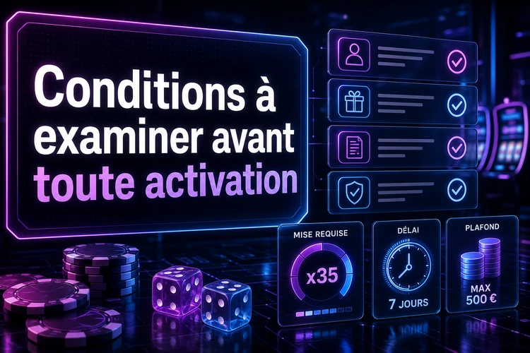 Conditions à examiner avant toute activation